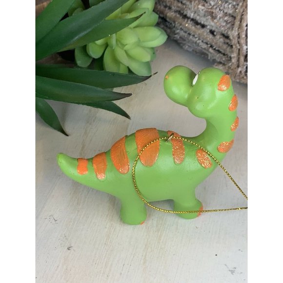 Green Dinosaur Christmas Tree Ornament Resin Ornament Kids Ornament O4 - Picture 5 of 6